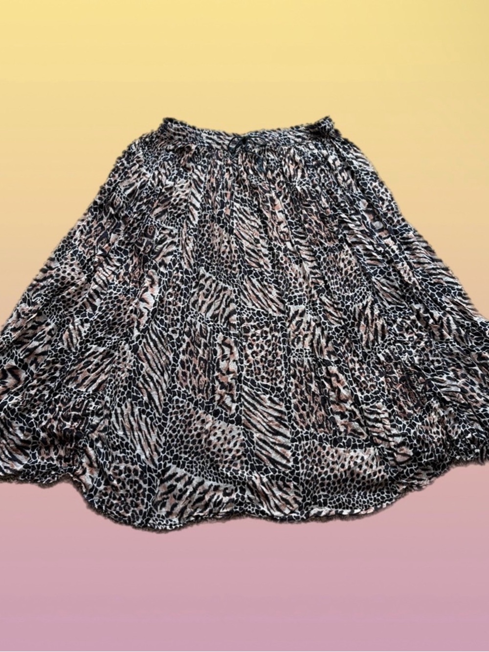 Vintage animal print boho skirt 🧺🐯🤎